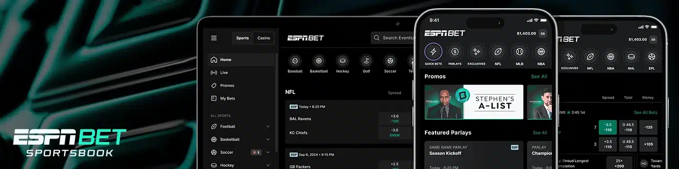 Tennesseebettinghub ESPN Bet Sportsbook games and betting options desktop banner