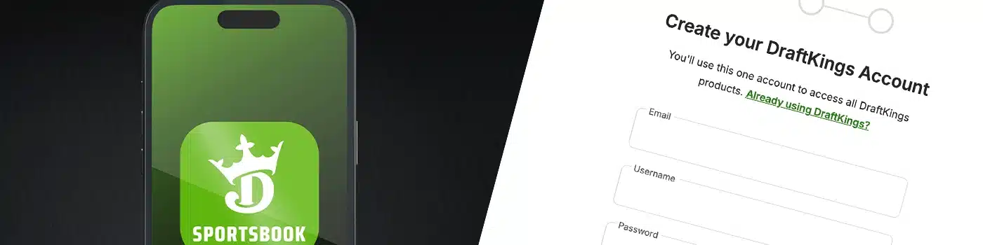 DraftKings Sportsbook desktop banner for account creation